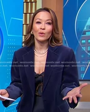 Eva's navy chain print cami on Good Morning America