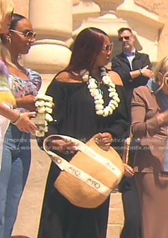Garcelle's black off-shoulder dress on The Real Housewives of Beverly Hills