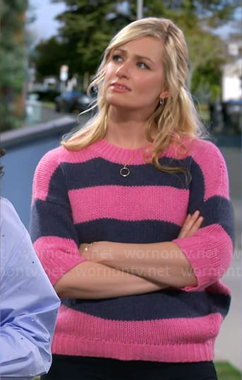 Gemma's pink striped sweater on The Neighborhood