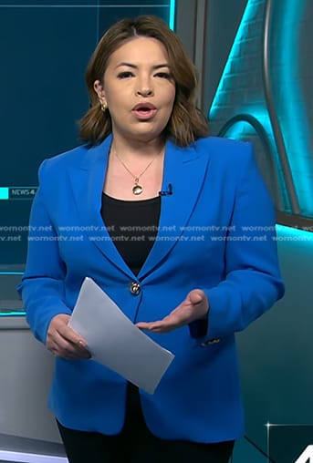 Gilma Avalos's blue blazer on NBC News Daily