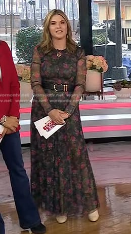 Jenna’s black floral maxi dress on Today