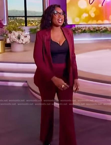 Jennifer's burgundy suit on The Jennifer Hudson Show