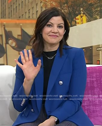 Jenny Cavnar's blue double breasted blazer on Today