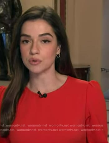 Julie's red long sleeve midi dress on NBC News Daily