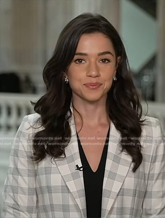 Julie's white plaid blazer on NBC News Daily