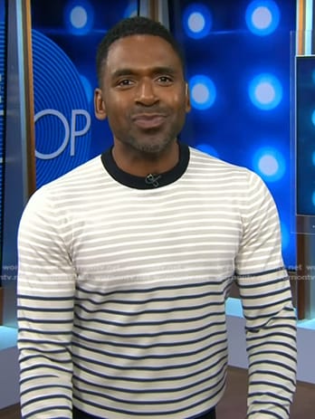 Justin's beige striped sweater on Today
