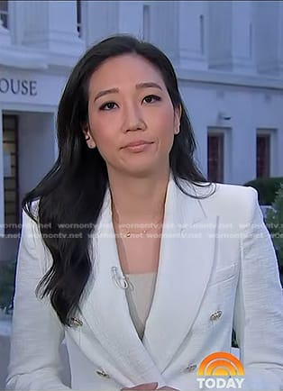 Kathy Park's white double breasted blazer on Today