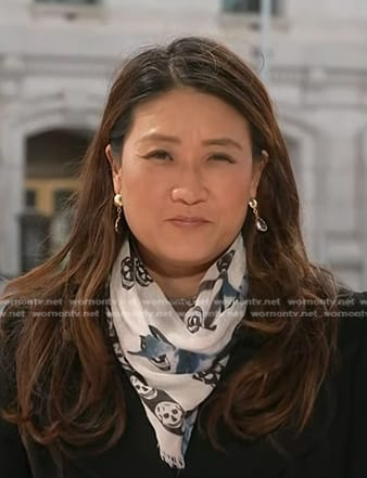 Katie Phang's skull print scarf on NBC News Daily