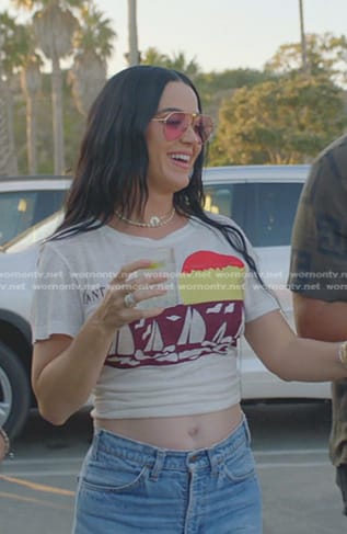 Katy Perry's Santa Barbara print tee on American Idol