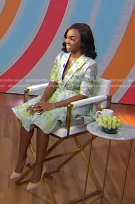 Kemberley Washington's floral plunging dress on Good Morning America