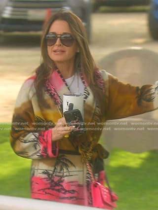 Kyle's tie dye print cardigan on The Real Housewives of Beverly Hills
