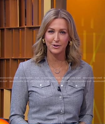 Lara's grey shirtdress on Good Morning America
