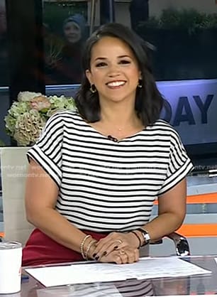 Laura's white striped tee on Today