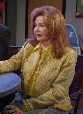 Maggie's yellow tweed blazer on Days of our Lives