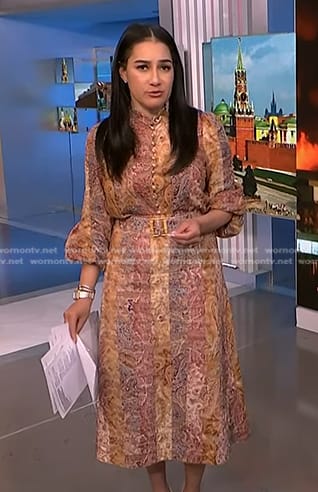 Morgan's paisley blouse and skirt on NBC News Daily