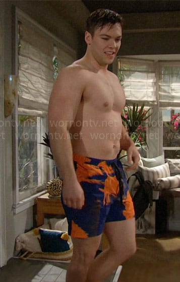 RJ's blue and orange shorts on The Bold and the Beautiful