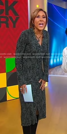 Robin's grey floral knit dress on Good Morning America