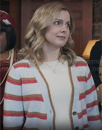 Sam's striped cardigan on Ghosts