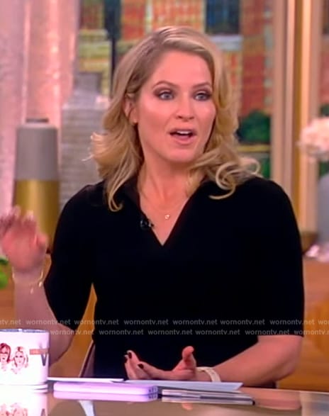 Sara's black ribbed polo dress on The View