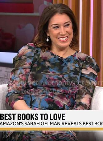 Sarah Gelman's floral mesh dress on CBS Mornings