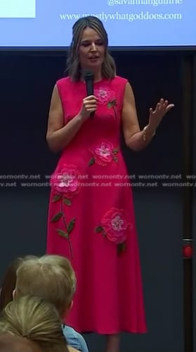 Savannah's pink floral embroidered dress on Today