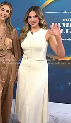 Sophia Stallone's white sleeveless knit dress on Today