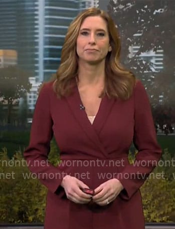 Stephanie Abrams' red jumpsuit on CBS Mornings