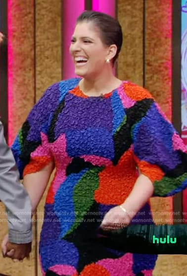 Suleika Jaouad's textured multicolored dress on Live with Kelly and Mark