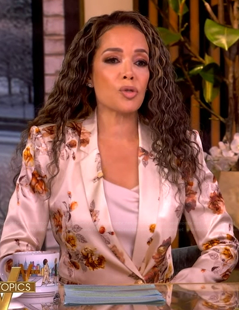Sunny's floral print blazer and pants on The View