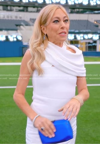 Sutton's white draped mini dress on The Real Housewives of Beverly Hills