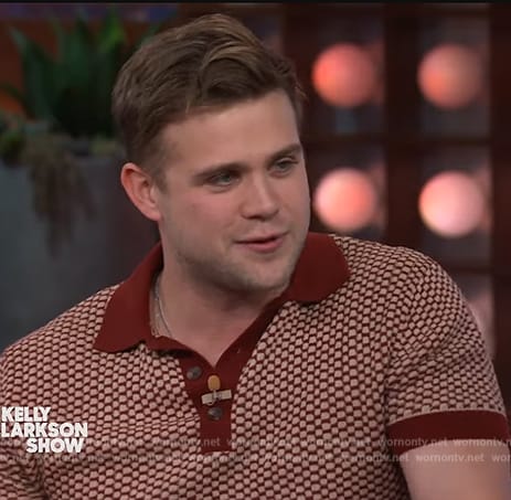 Tom Holland's red polo shirt on The Kelly Clarkson Show