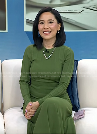 Vicky's green ribbed dress on Today
