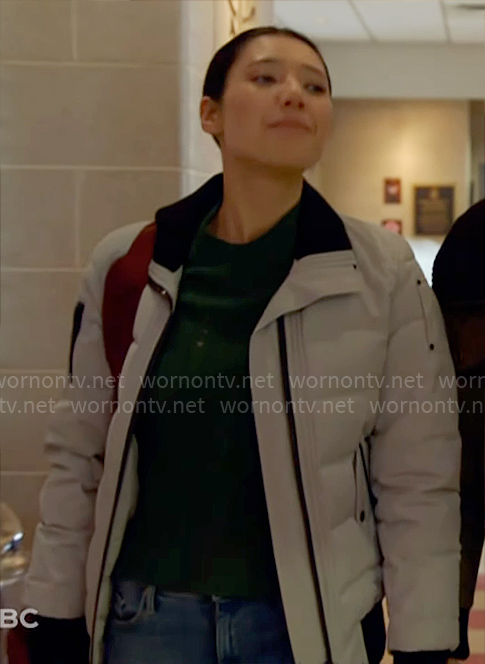 Violet's light grey padded jacket on Chicago Fire