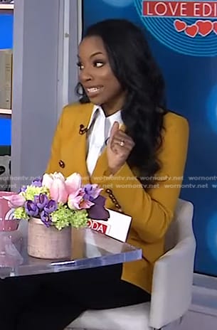 Devyn Simone's yellow double breasted blazer on Today