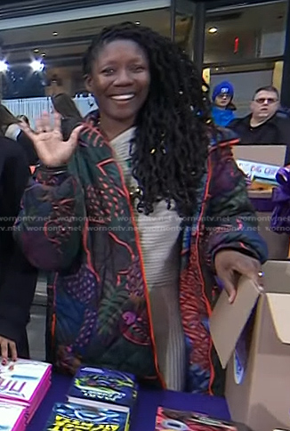 Nicole Dennis-Benn's printed quilted puffer coat on Today