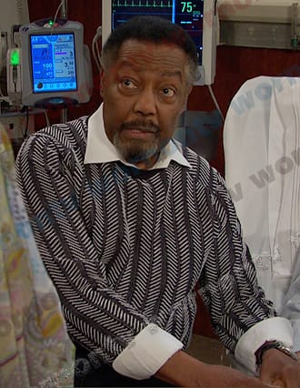 Abe's black chevron sweater on Days of our Lives