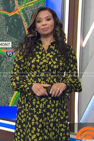 Adelle's black and yellow floral dress on Today