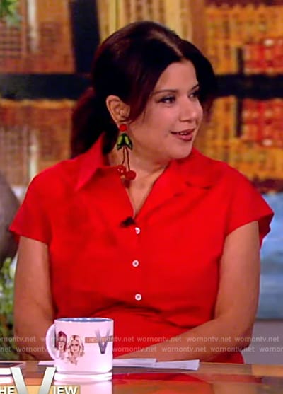 Ana's cherry beaded earrings on The View