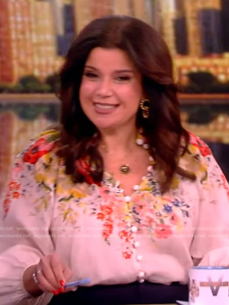 Ana's floral print blouse on The View