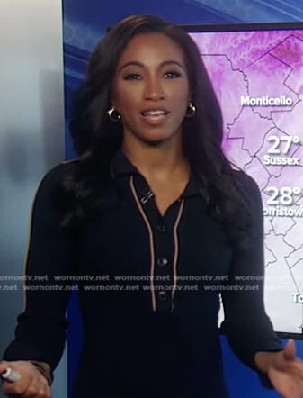 Brittany's navy ribbed polo dress on Good Morning America