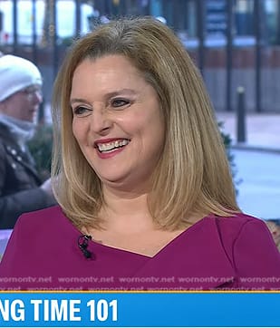 Dr. Carol Ash's purple folded neck dress on Today