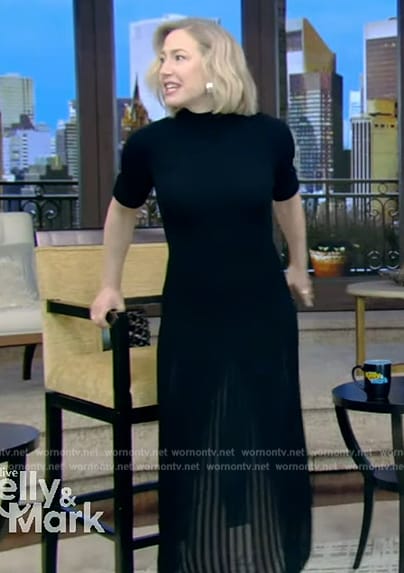 Carrie Coon's black ribbed dress on Live with Kelly and Mark