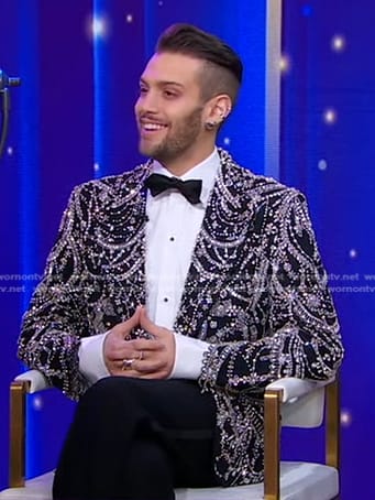 Christopher Palu's crystal embellished jacket on Good Morning America