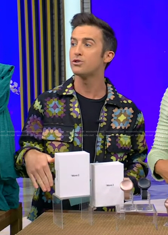 Will Ganss' black crochet knit jacket on Tamron Hall Show