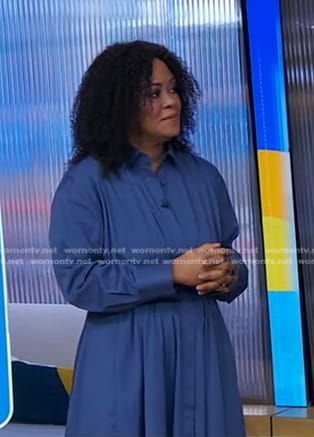 Ericka Sóuter's blue shirtdress on Good Morning America