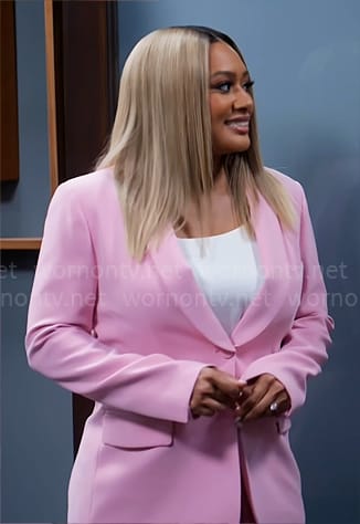 Fatima's pink blazer on Tyler Perrys Sistas
