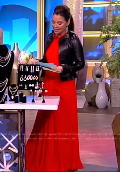 Gretta's red ruched dress on The View