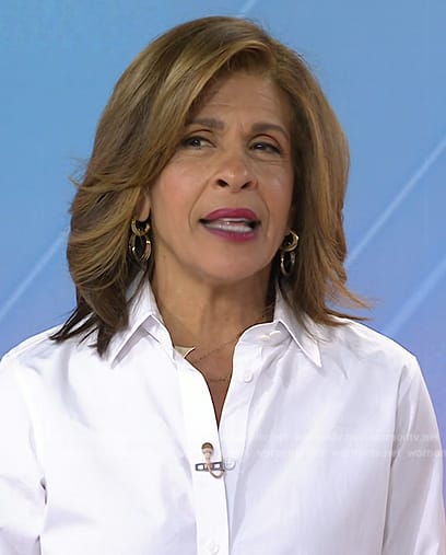 Hoda's gold double hoop earrings on Today