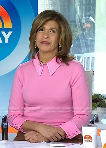 Hoda's pink collared sweater on Today