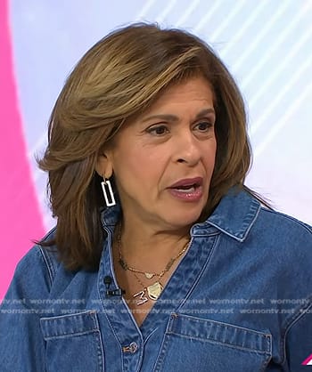 Hoda's rectangle link earrings on Today